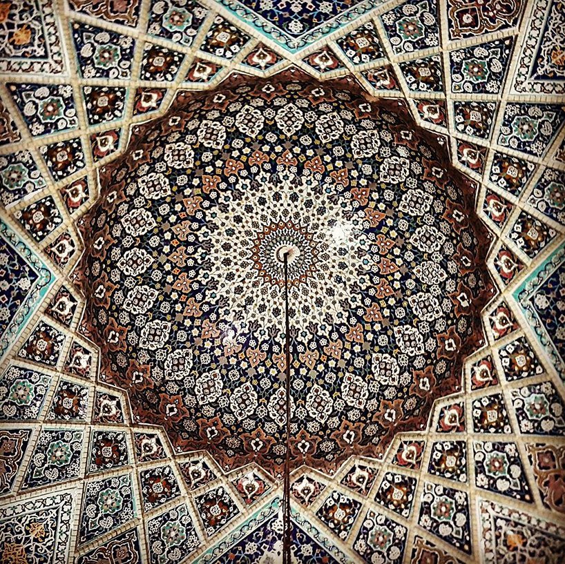 ceiling of shah-e-cheragh mosque in shiraz iran.jpg